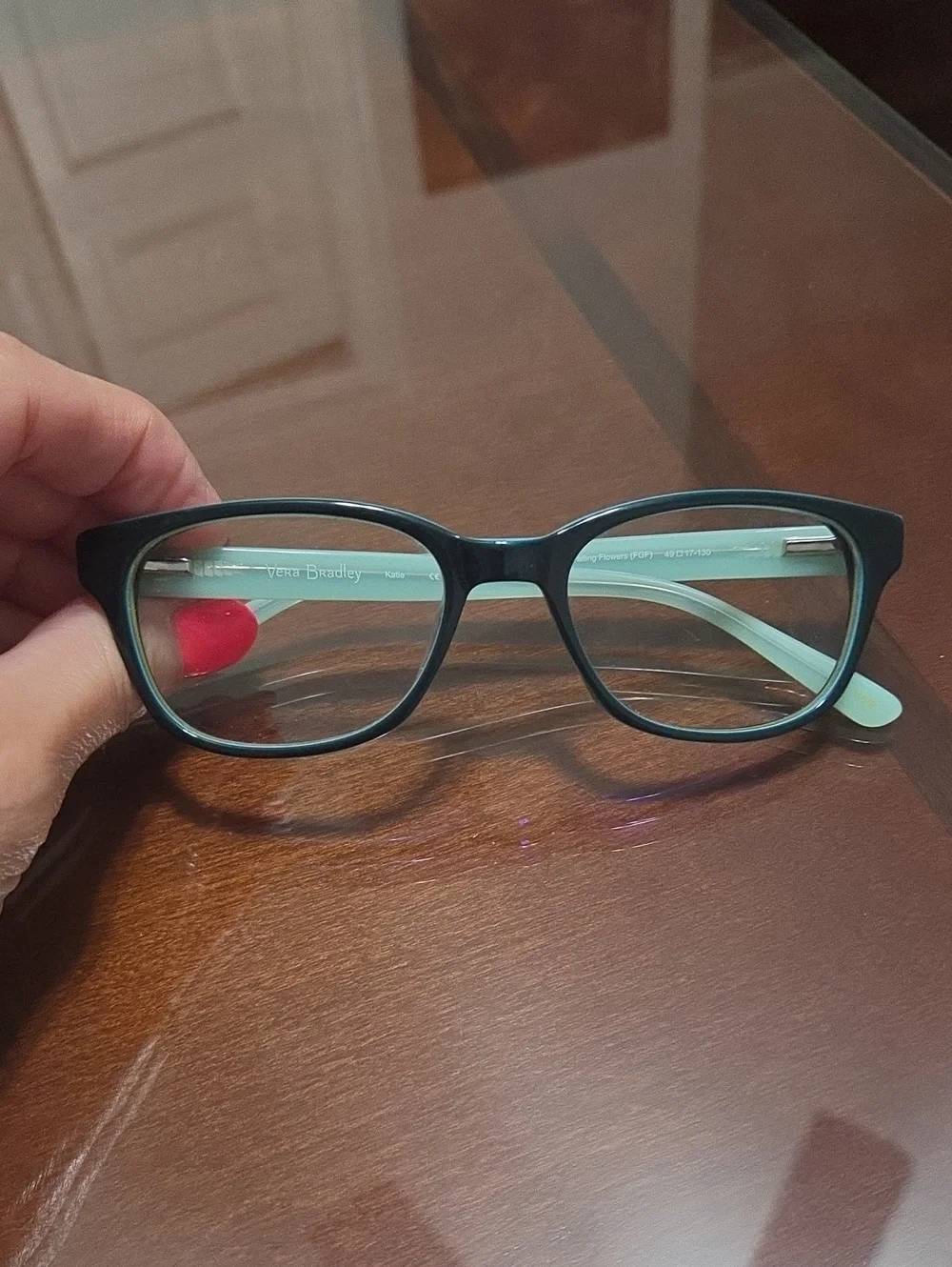 Vera Bradley Kids Black Frames with Mint Temples